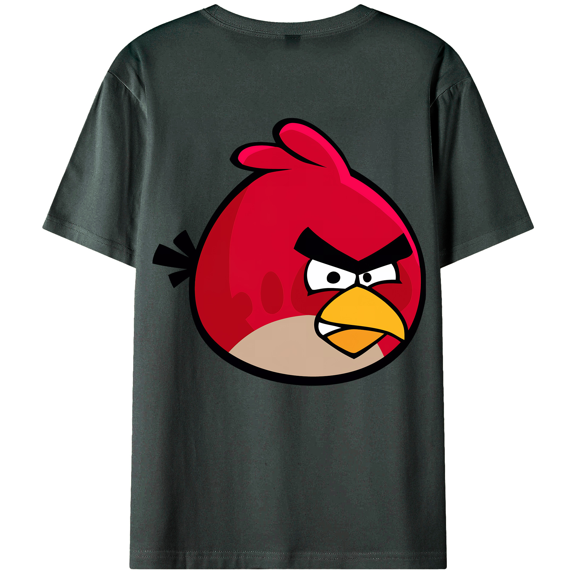 （画像用） Angry Birds アングリーバード 綿100％ メンズ半袖Tシャツ（バックプリント） 通気性